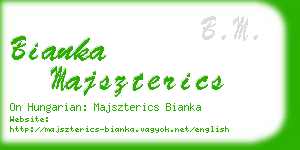 bianka majszterics business card